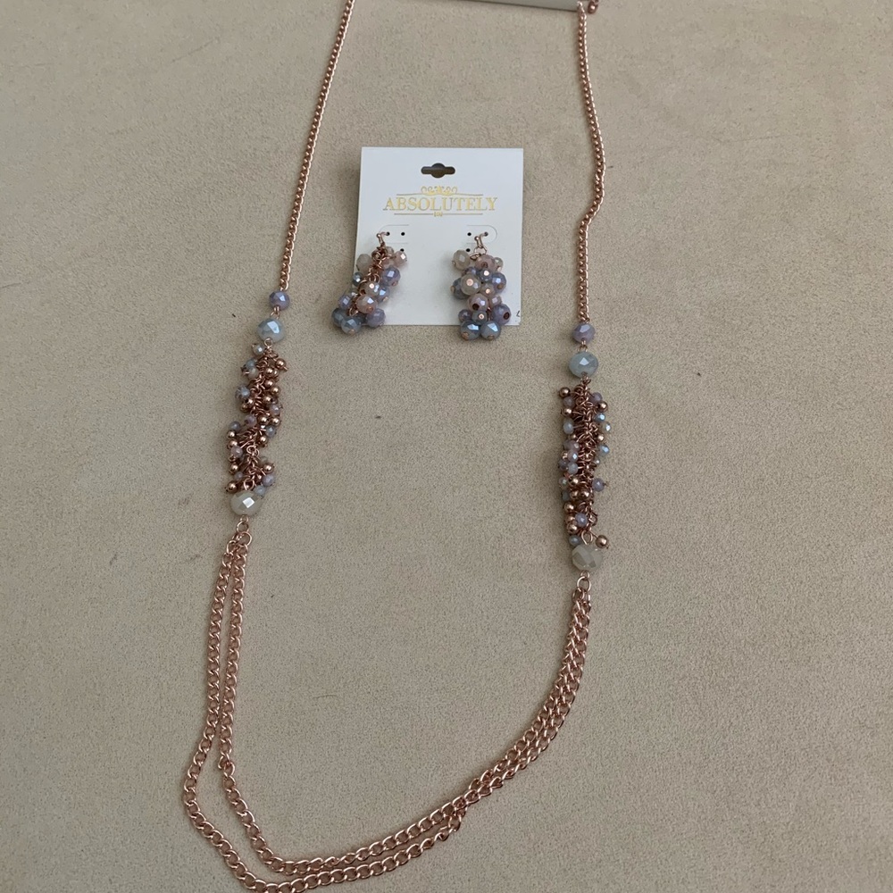 Costume Necklace and Pierced Earring Set